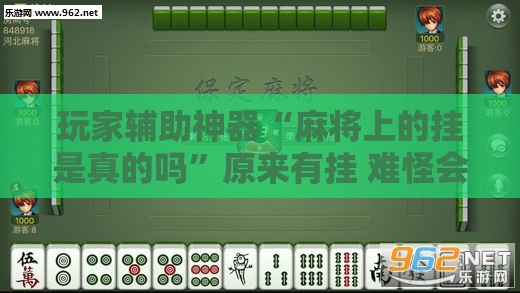 玩家辅助神器“麻将上的挂是真的吗”原来有挂 难怪会一直输